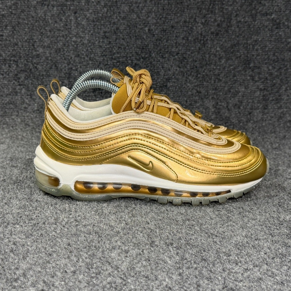 Nike Air Max 97 LX Athletic Shoes Women's 8 Metallic Gold Retro Running Sneakers